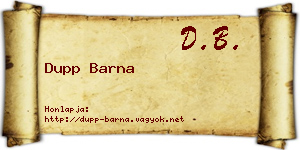 Dupp Barna névjegykártya
